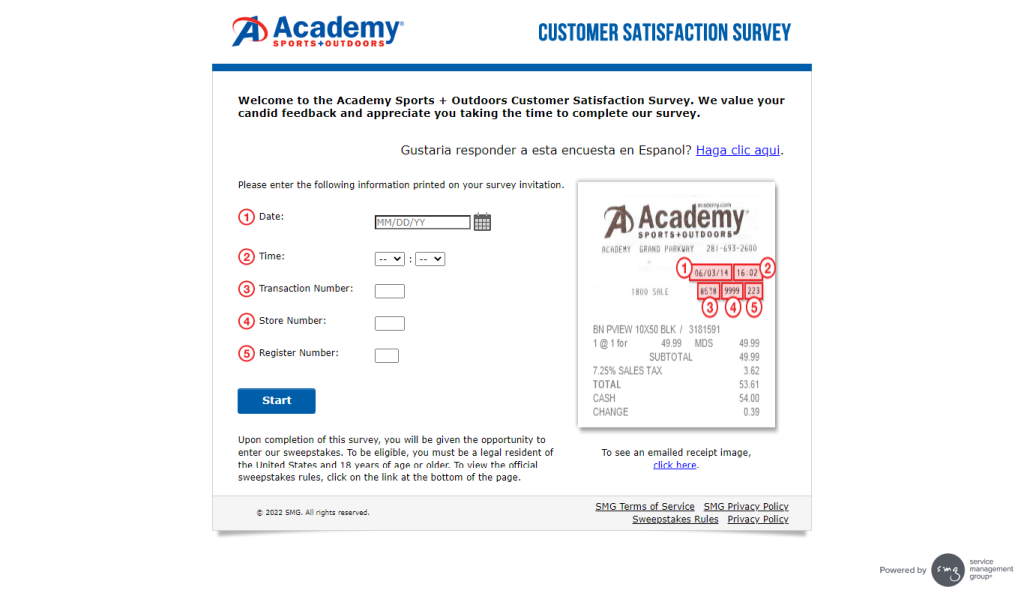 Academy Sports Customer Satisfaction Survey image
