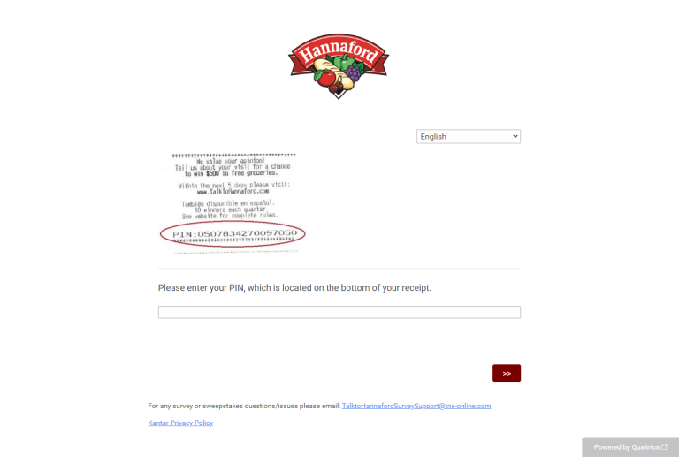 Win 500 Gift Card Hannaford Survey