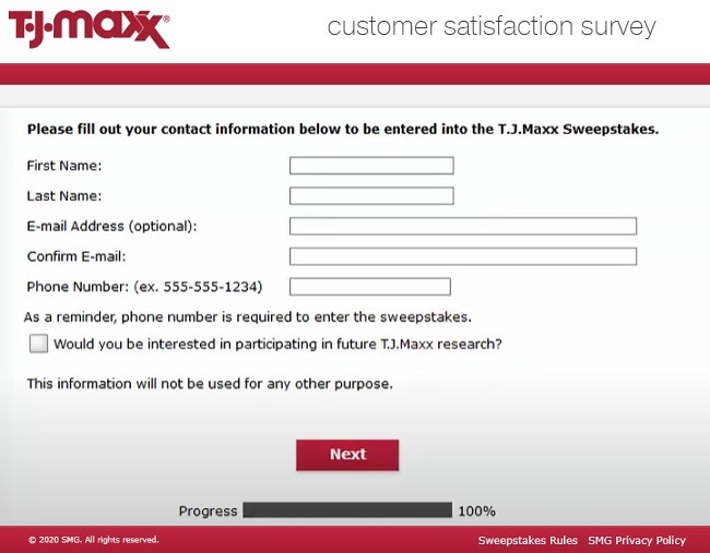 TJ Maxx Survey Image