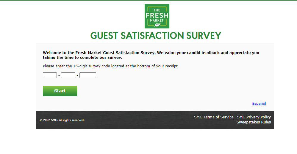 The fresh market guest survey image