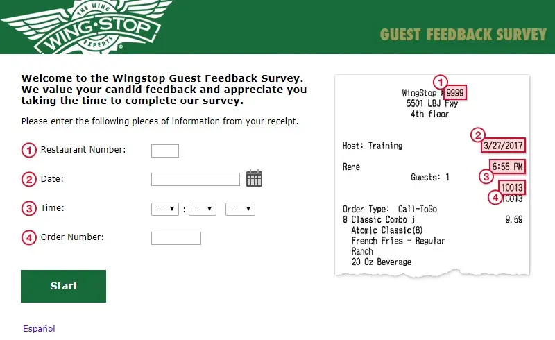 Wingstop guest survey image
