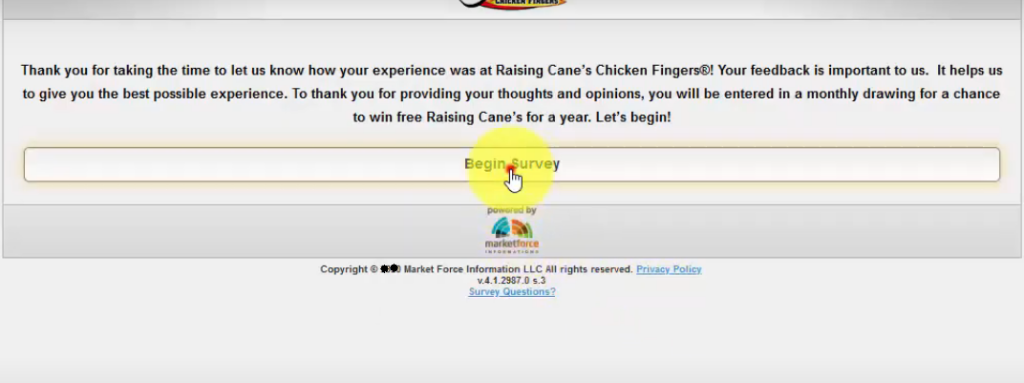 raising canes customer survey image