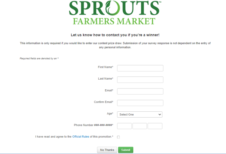 Sprouts Survey Participate Now & Avail 250 SFM gift card!