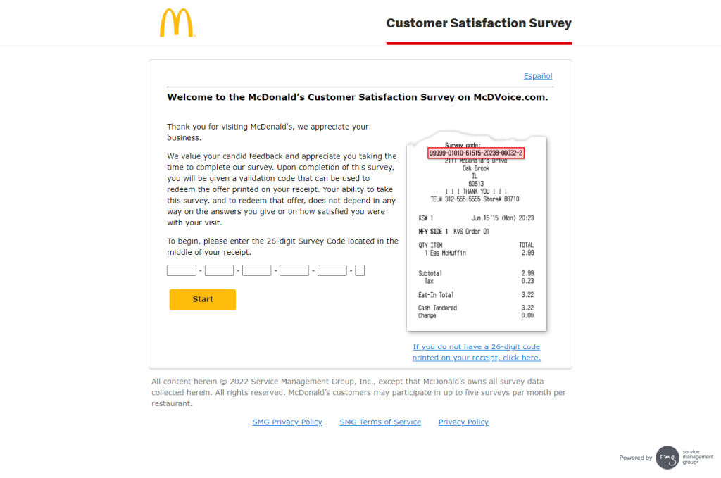 McDonald’s Customer Satisfaction Survey image