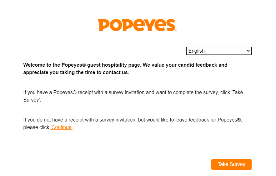 Popeyes survey image