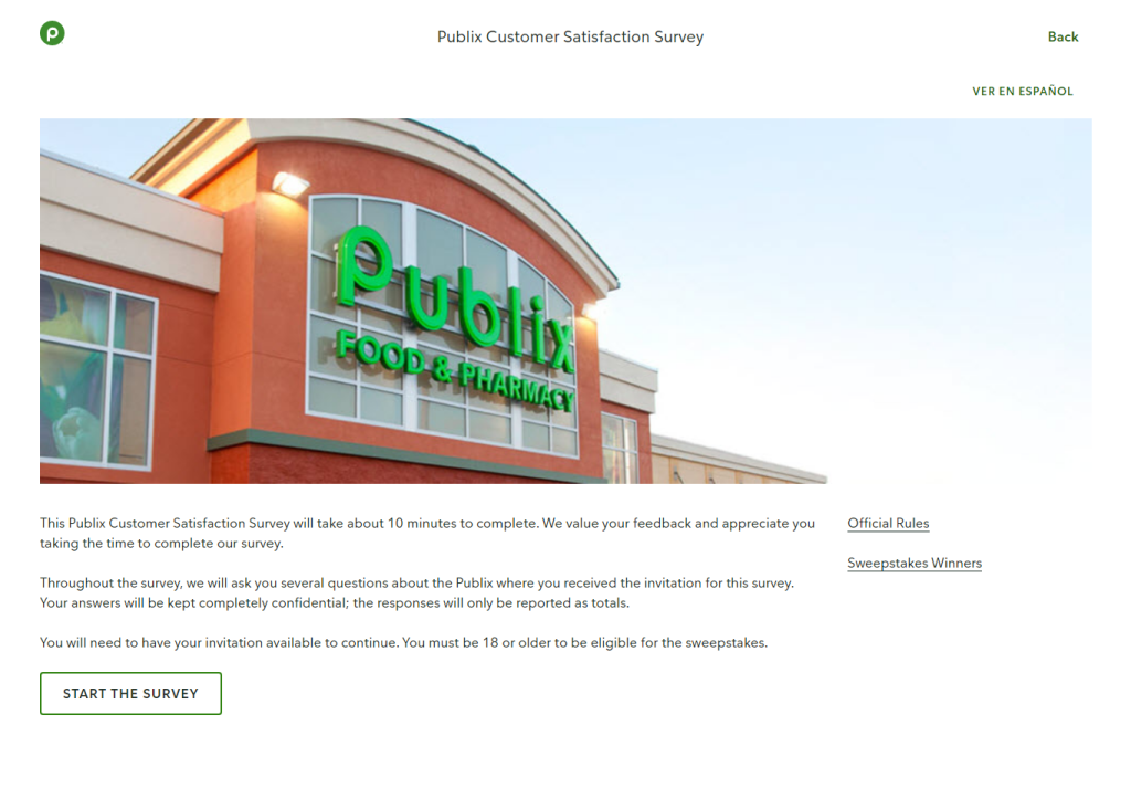 Publix Customer Satisfaction Survey Image