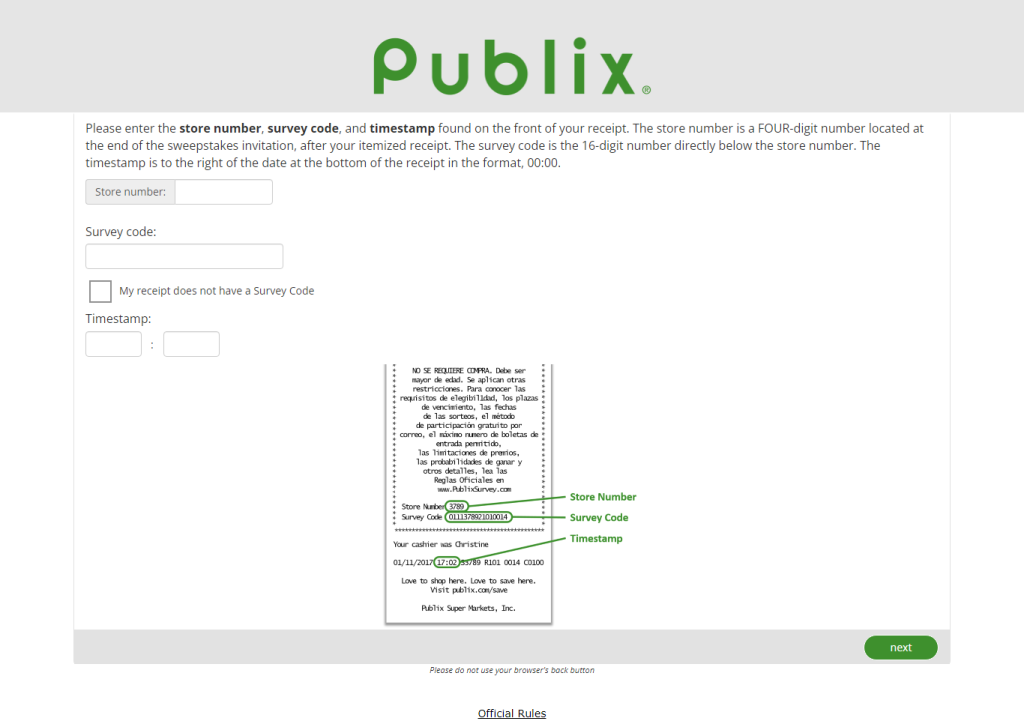 Publix Survey Image