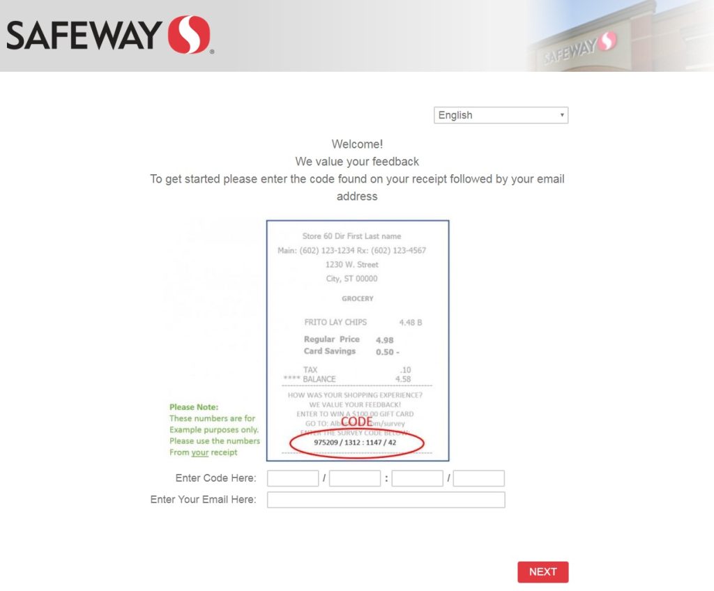 Safeway Customer Survey Image