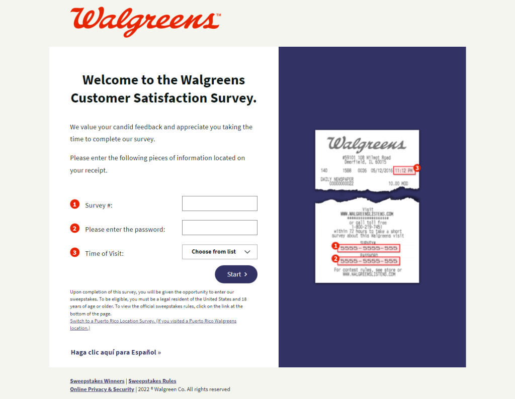 Walgreens survey image