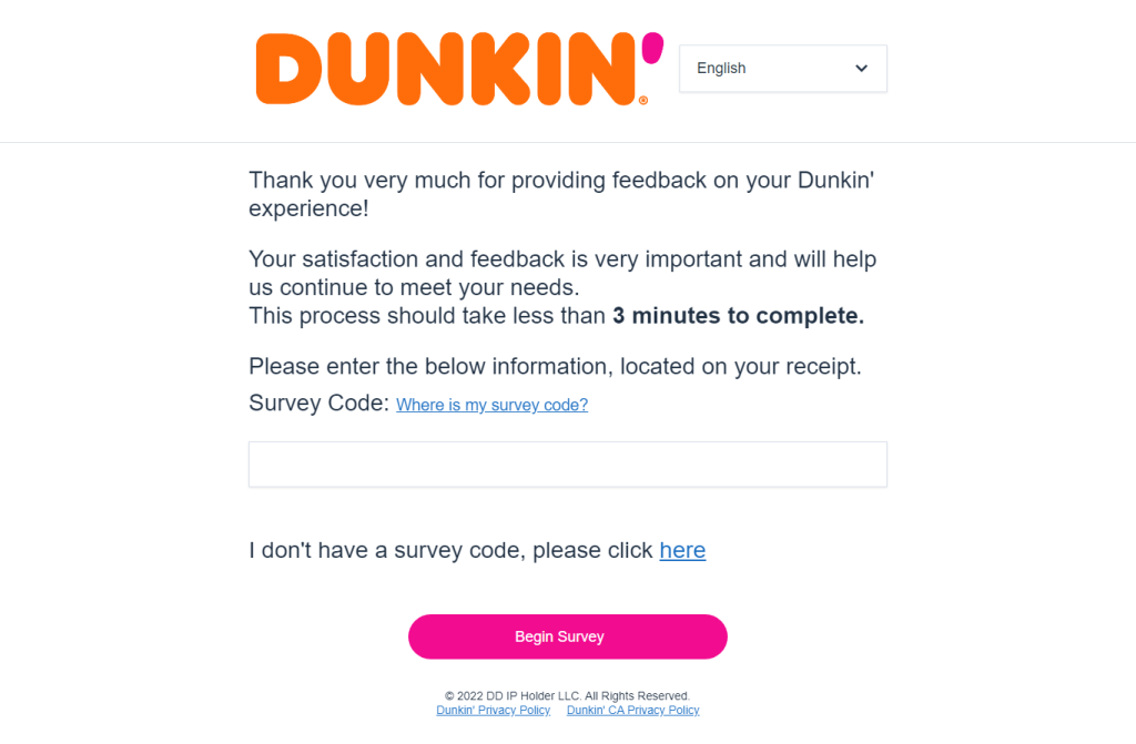 dunkin donuts survey image