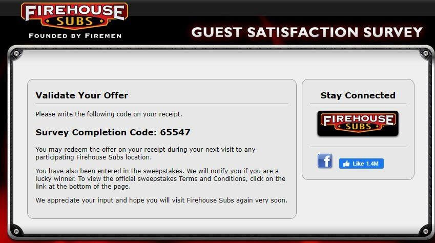 firehouse subs validation code image