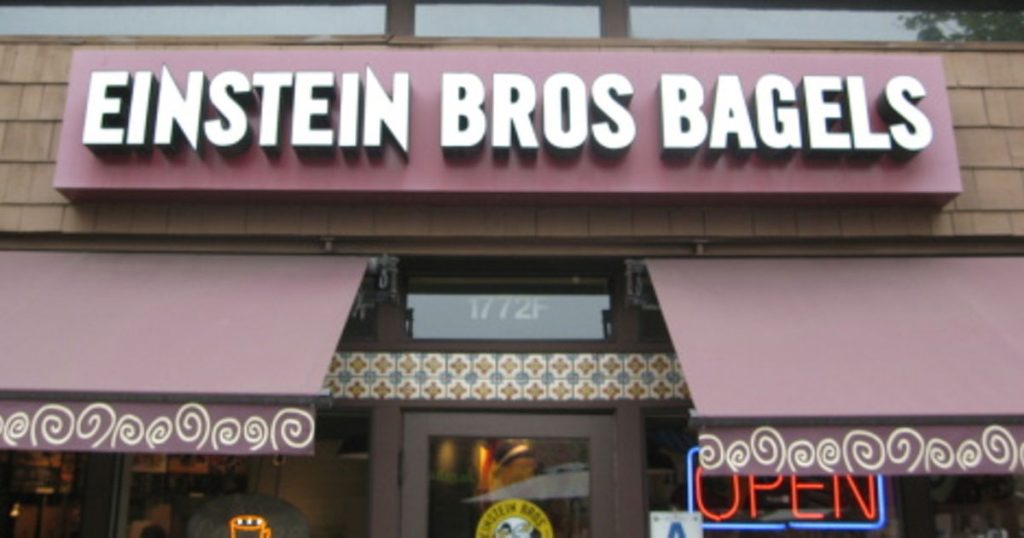 Einstein bagels menu image