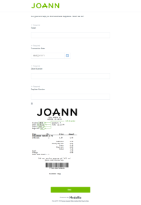 www.joann.com/storesurvey - Get a Chance to Win $25